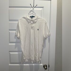 Polo by Ralph Lauren White Polo Shirt with Navy Logo